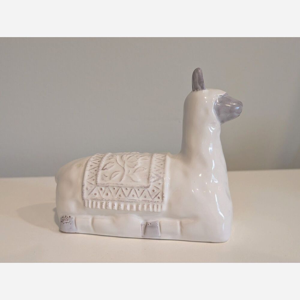 Boho Style Glazed Ceramic Llama Figurine